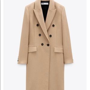 Zara MIDI Coat 95% polyester and 5% elastane